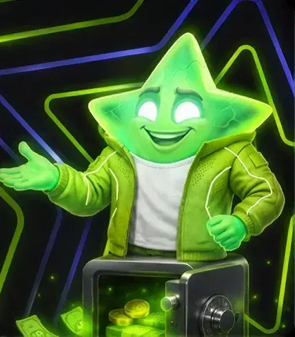 De neonster van LuckyBoom heet je welkom op de sterrenlaan